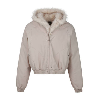UNFADED FUR HOODED JACKET - BLACK